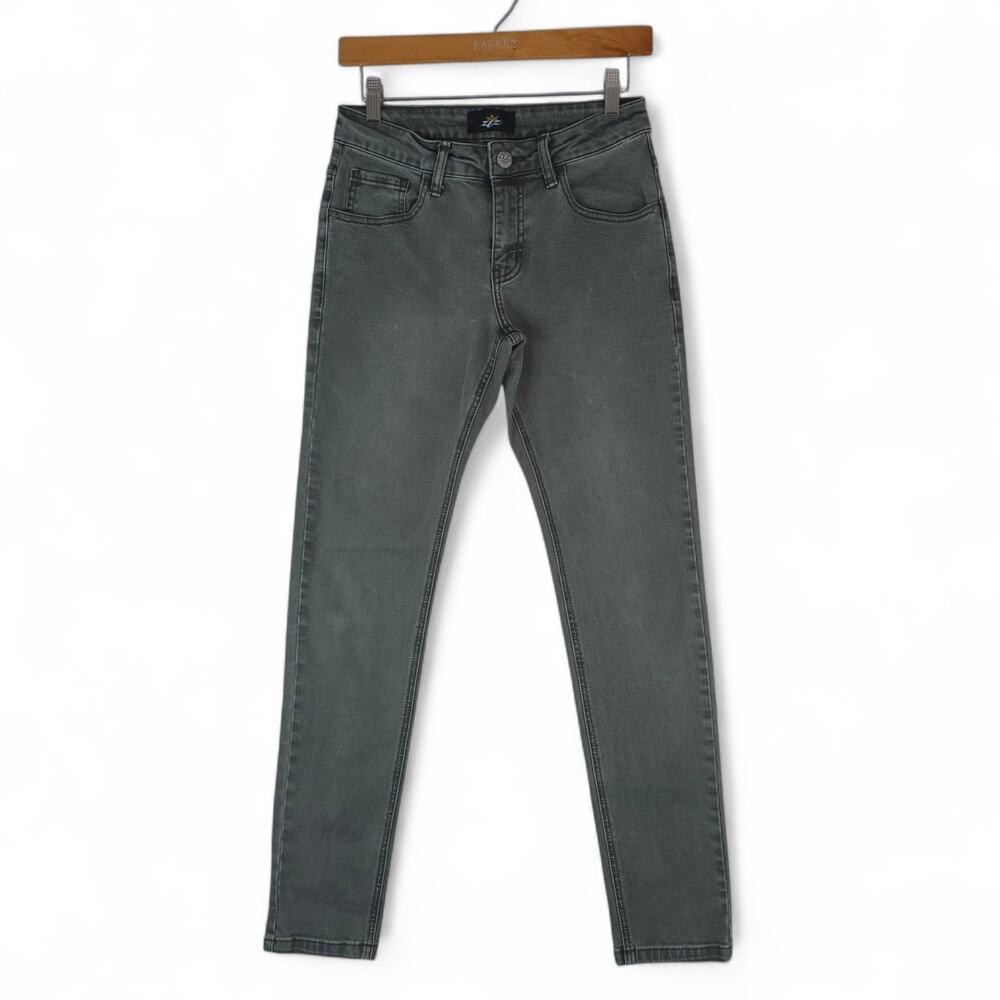 ZLZ Denim Jeans Mens 28x31‎ Green Skinny Leg Stretch